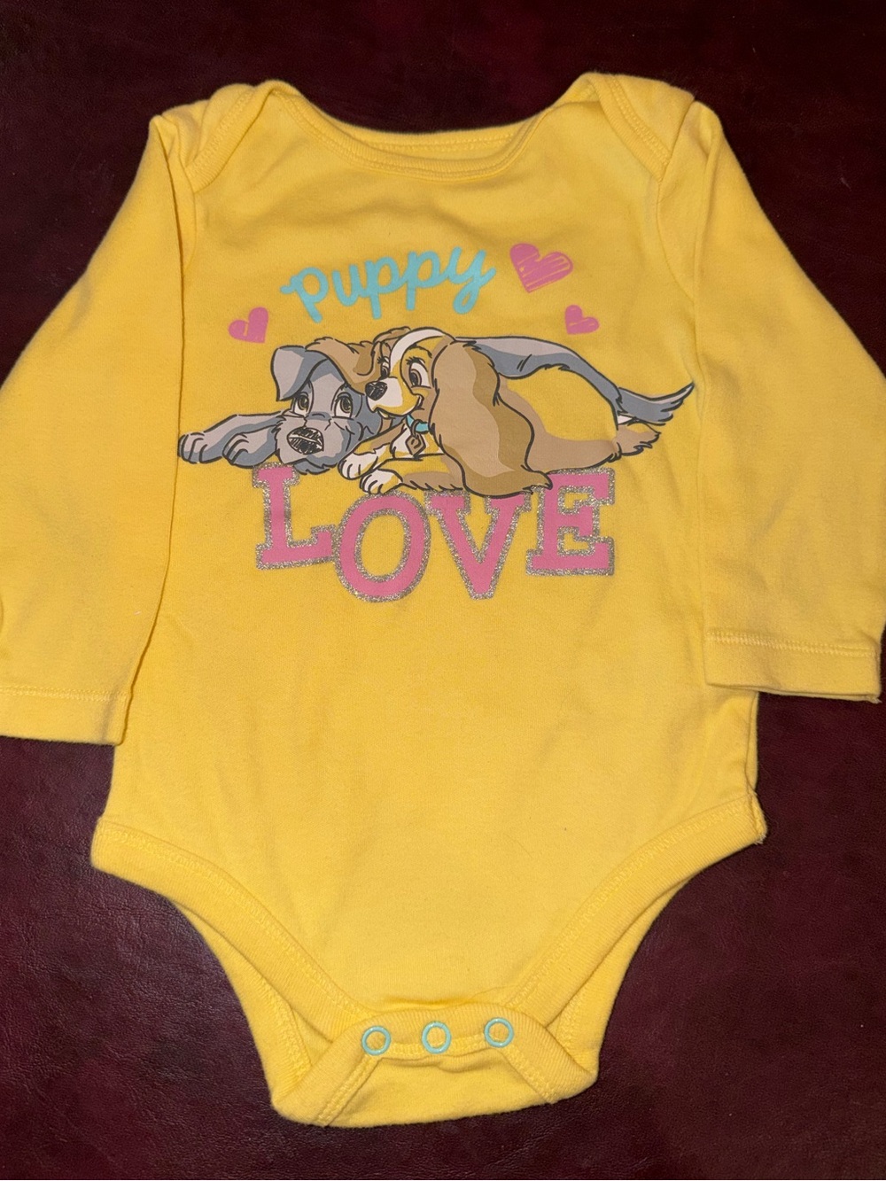 Disney Yellow 'Puppy Love' Long-Sleeve One-Piece